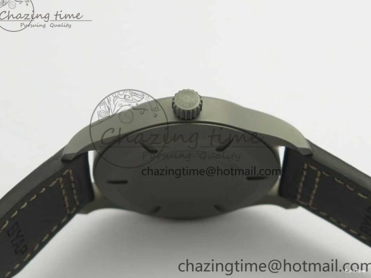 MIROTIME 0328 SmartChoice Mark XVIII IW327006 Titanium M+F 1:1 Best Edition Black Dial on Brown Leather Strap A 7145